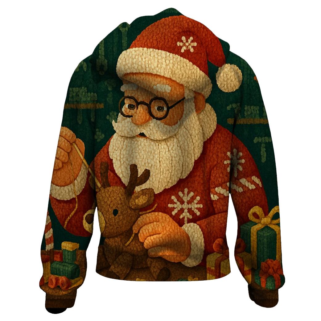 Knitted Workshop Toymaker Santa custom hoodies