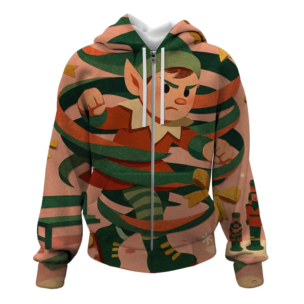 Elf Workshop Gift Wrap Tornado hoodie trends