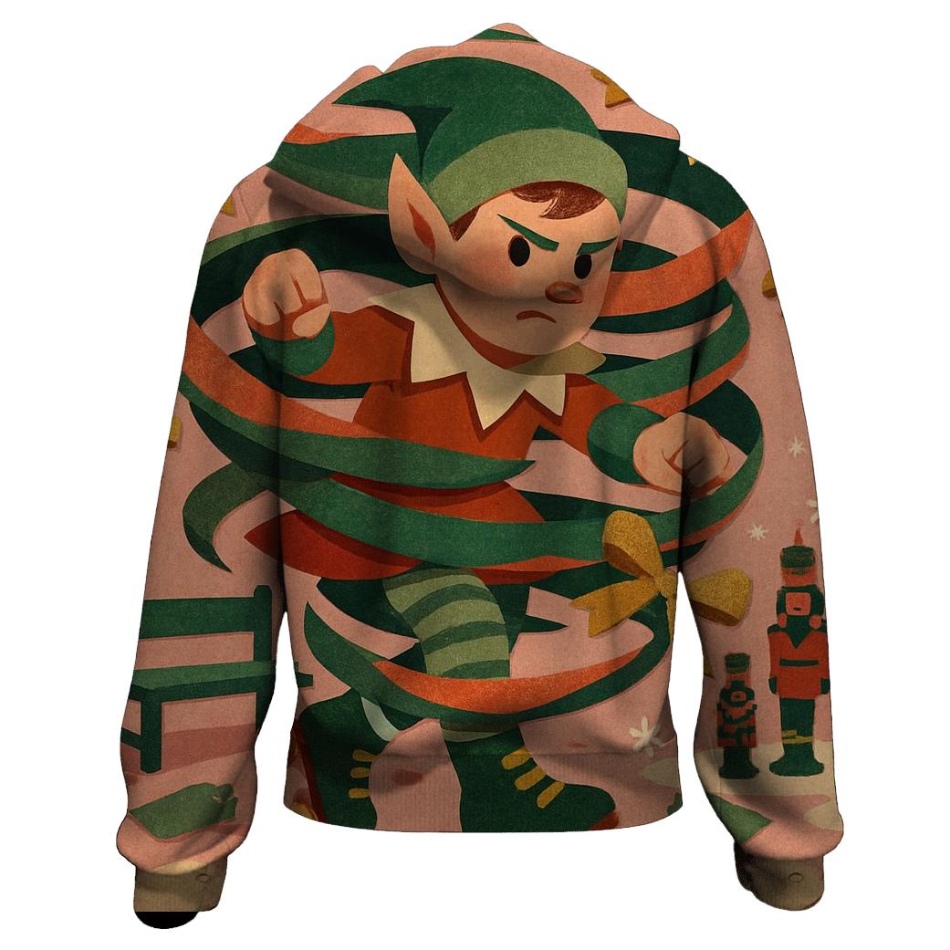 Elf Workshop Gift Wrap Tornado hoodie trends