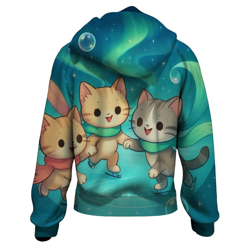 Aurora Bubble Skater Kittens hoodie trends