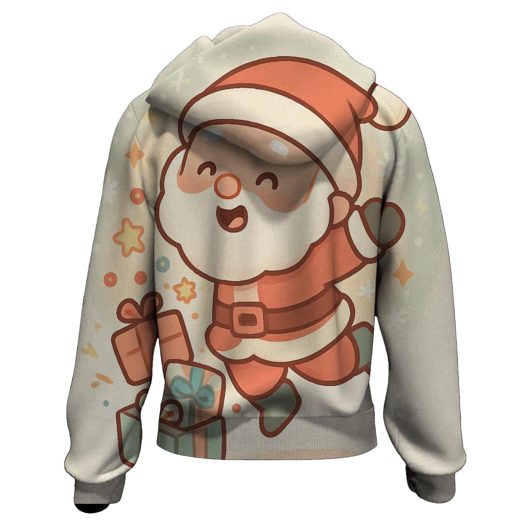 Minimal Chibi Santa Gift Pop custom hoodies