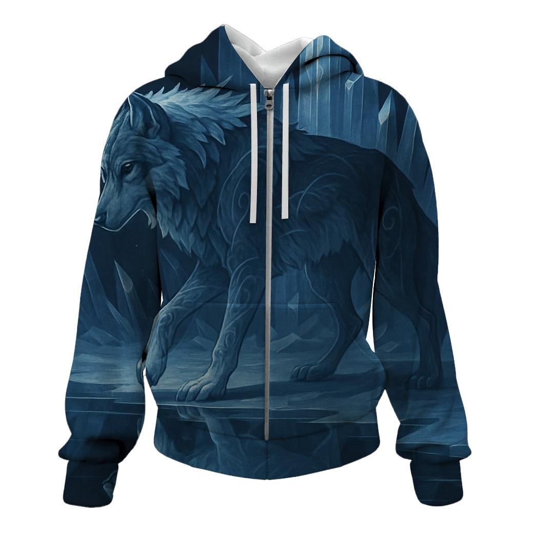 Glacier Mirror Spirit Wolf custom hoodies