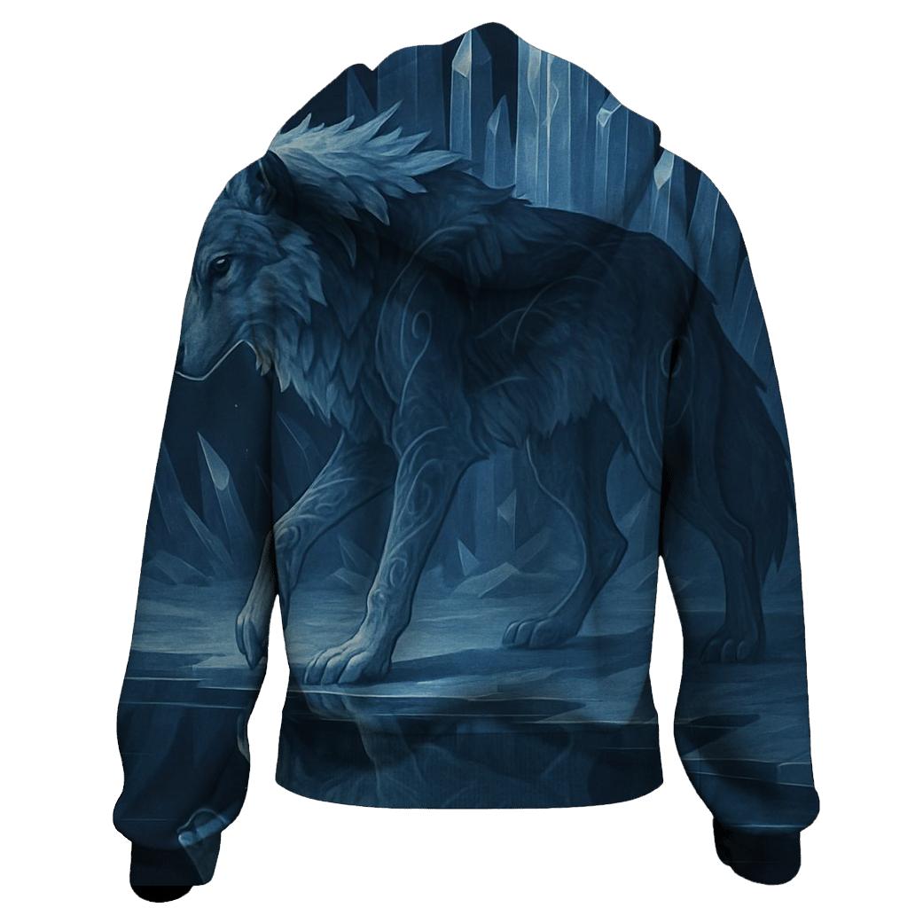 Glacier Mirror Spirit Wolf custom hoodies
