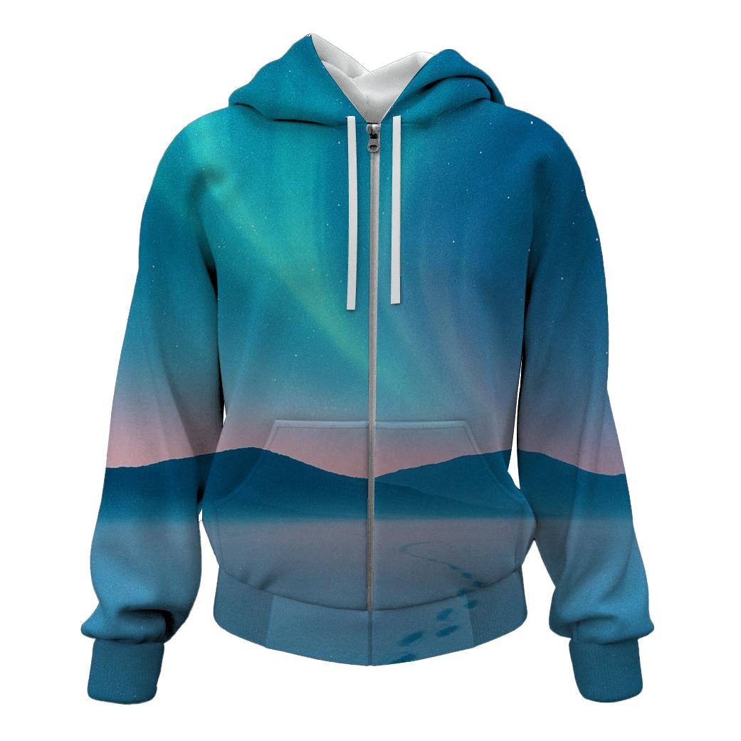 Aurora Dusk Snowfield graphic hoodies