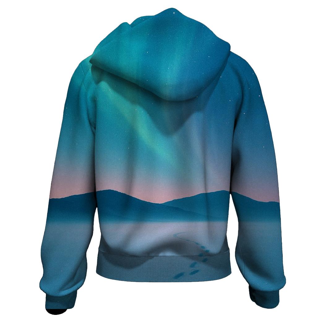Aurora Dusk Snowfield graphic hoodies