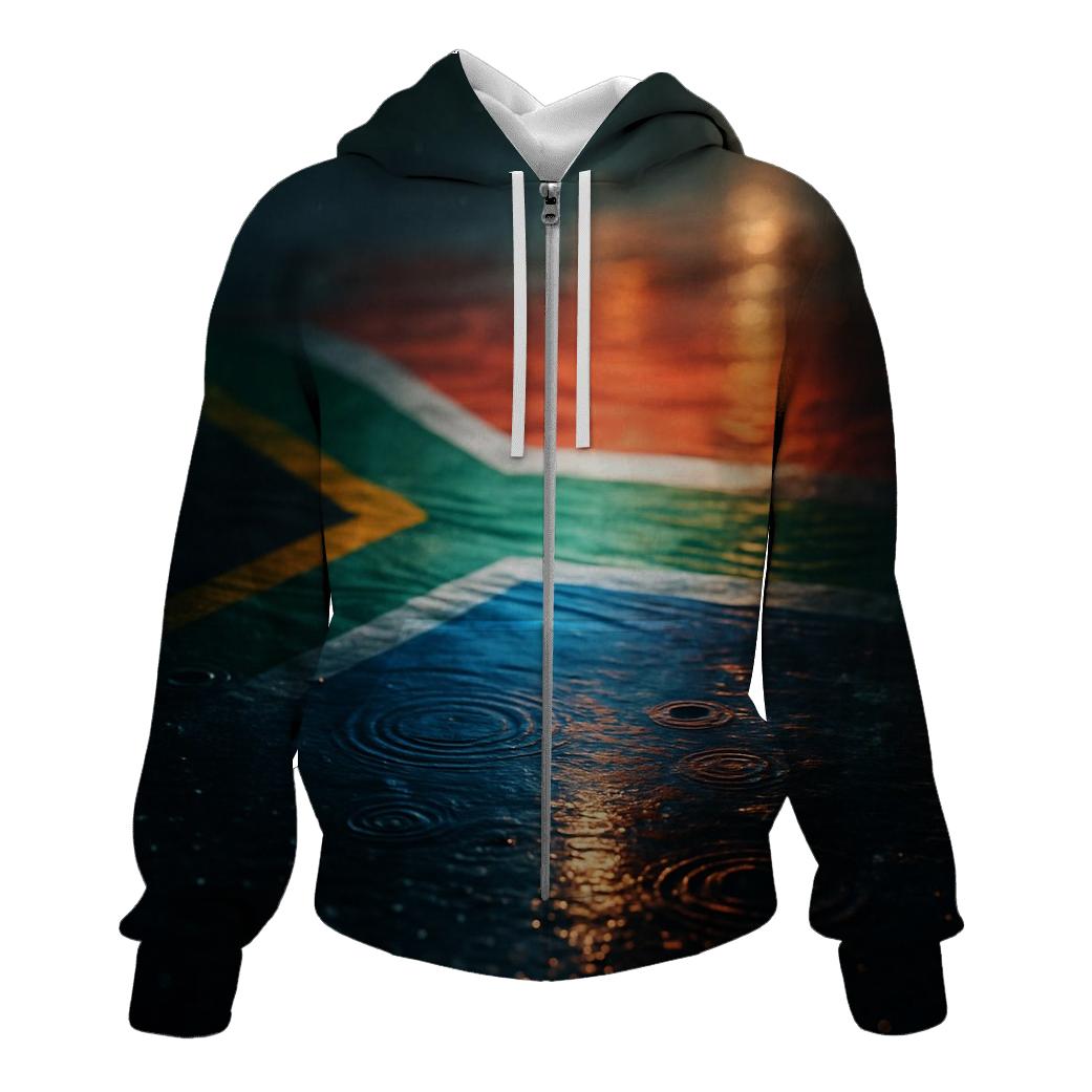 South Africa Water Reflection Flag City Night hoodie trends