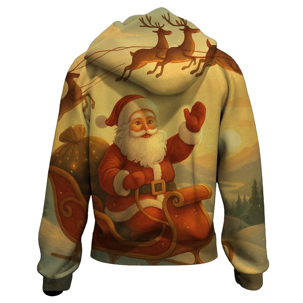 Golden Sleigh Sunrise Blessing embroidered hoodies