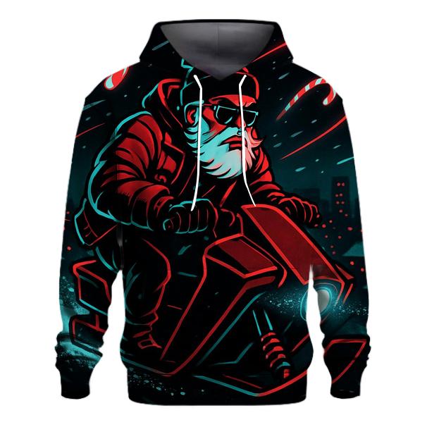 Neon Sleigh Night Rider Santa hoodie styles