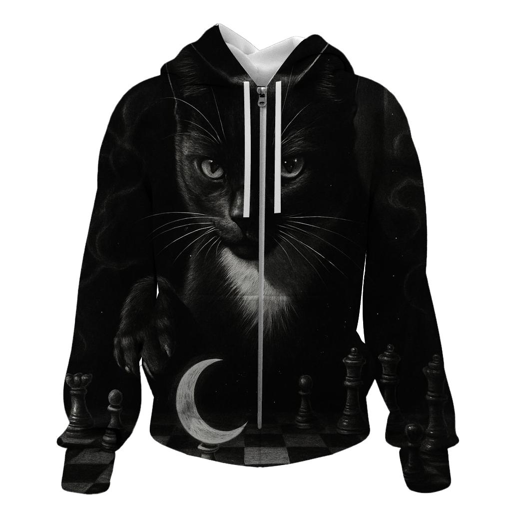 Midnight Chessmaster Cat hoodie styles