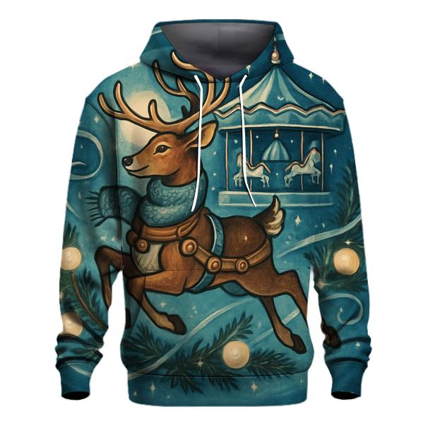 Reindeer Carousel Night Ride designer hoodies