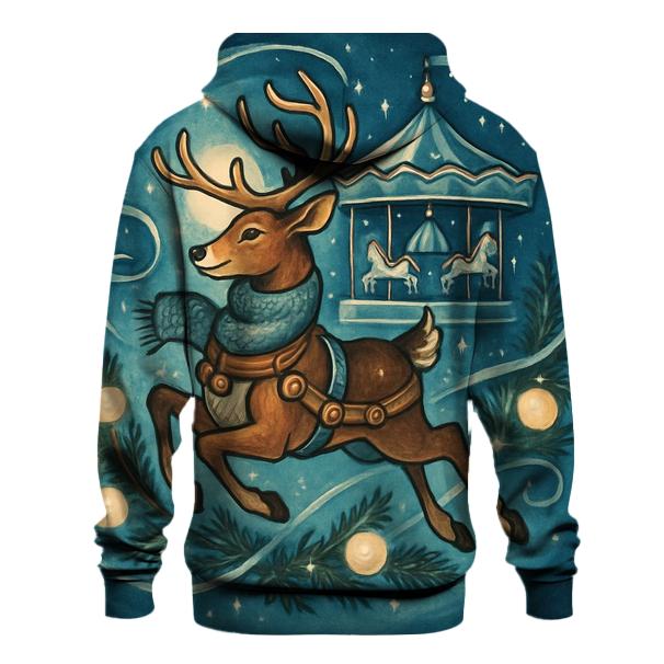 Reindeer Carousel Night Ride designer hoodies