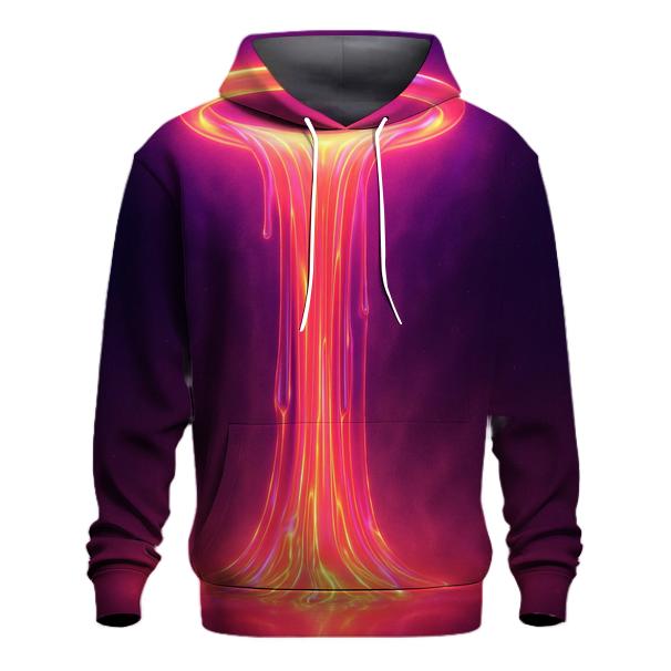 Neon Orbital Waterfall embroidered hoodies
