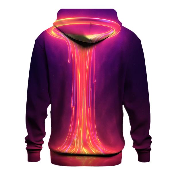 Neon Orbital Waterfall embroidered hoodies