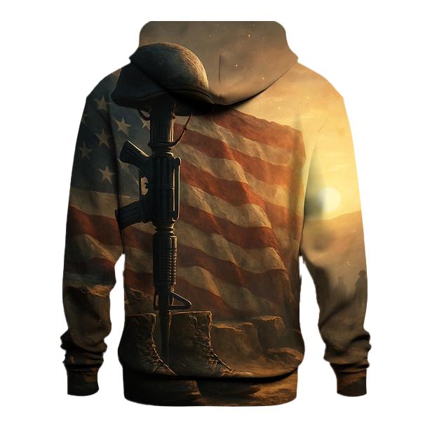 Fallen Rifle Vigil In Crimson Dawn heavyweight hoodies