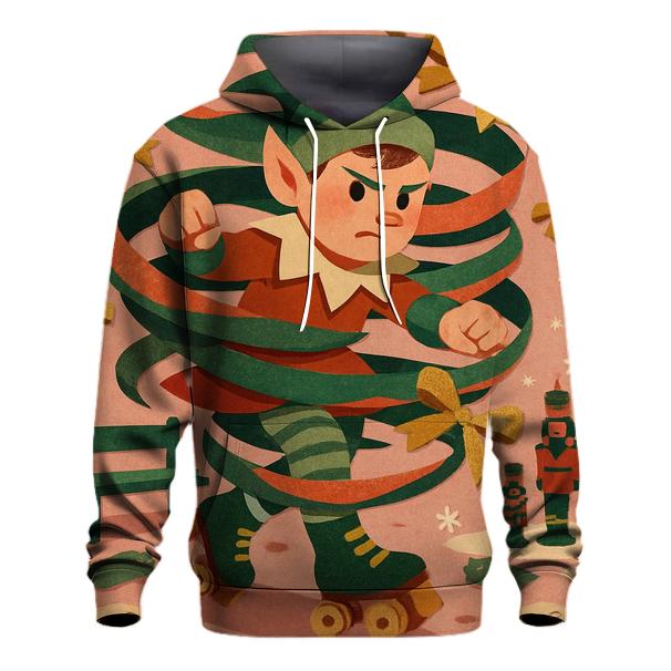 Elf Workshop Gift Wrap Tornado pullover hoodies