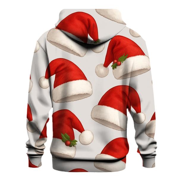Santa Hat Scatter Rhythm On Soft Gray Background designer hoodies