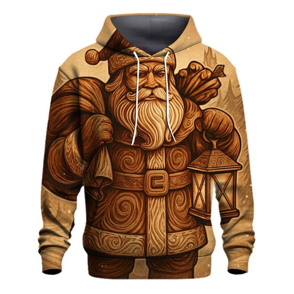 Wood Carved Vintage Santa Relic custom hoodies