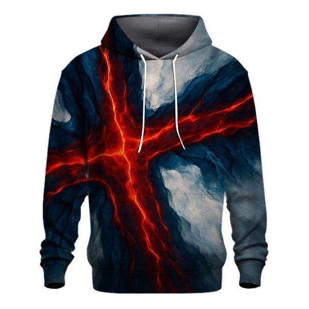 Iceland Abstract Flag Glacier Lava Merge heavyweight hoodies