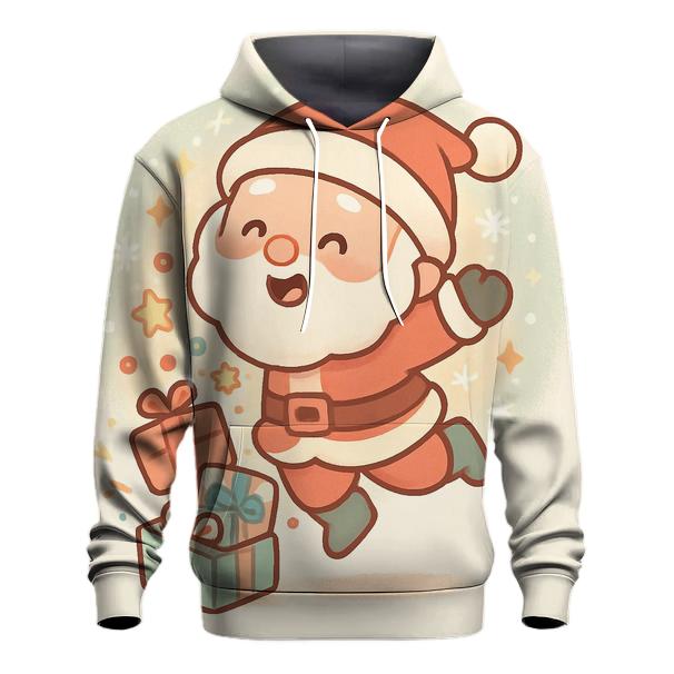Minimal Chibi Santa Gift Pop custom hoodies