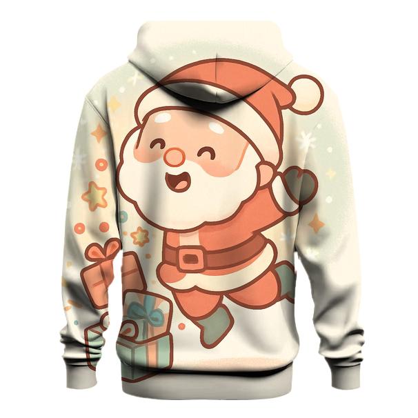 Minimal Chibi Santa Gift Pop custom hoodies