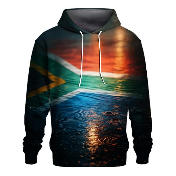 South Africa Water Reflection Flag City Night hoodie designs