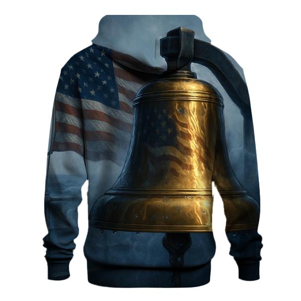 Steel Ship Bell And Flag In Ocean Mist zip-up hoodies