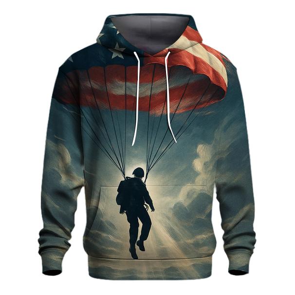 Paratrooper Descent Through Flag Colored Cloudbreak designer hoodies