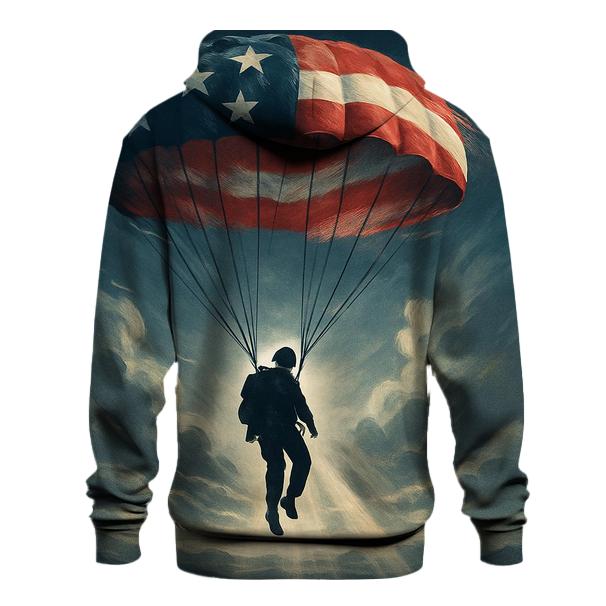 Paratrooper Descent Through Flag Colored Cloudbreak designer hoodies