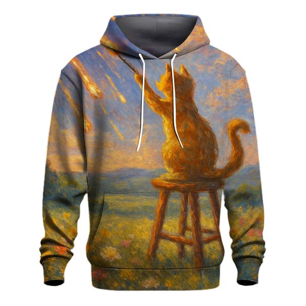 Meadow Meteor Painter Cat heavyweight hoodies