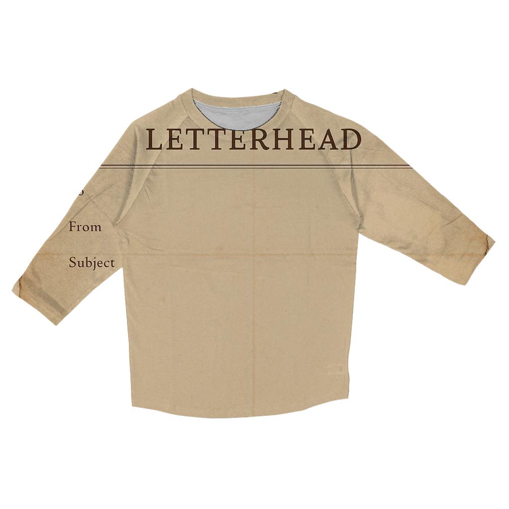 Sepia 1930s Airmail Letterhead With Propeller Plane custom 3/4 sleeve shirts