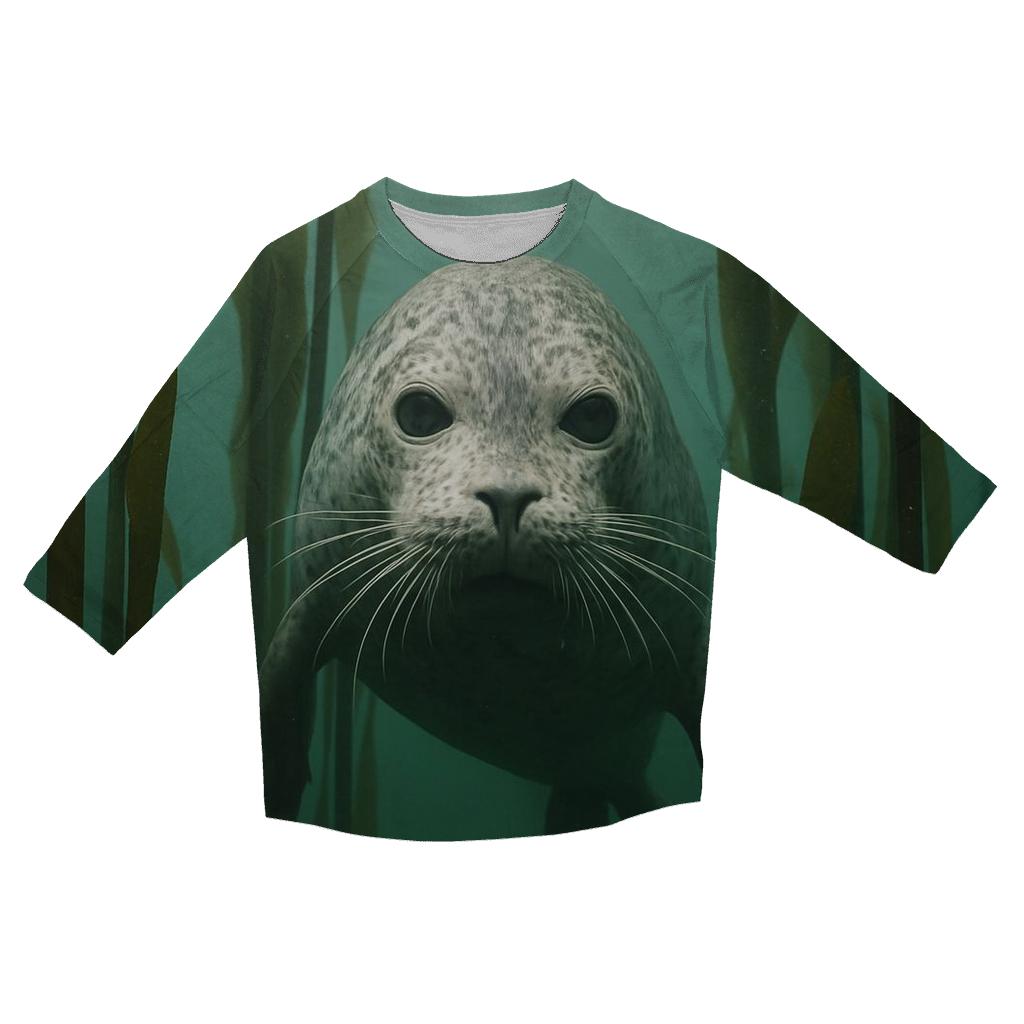 Kelp Forest Harbor Seal Thread cotton quarter sleeve shirts