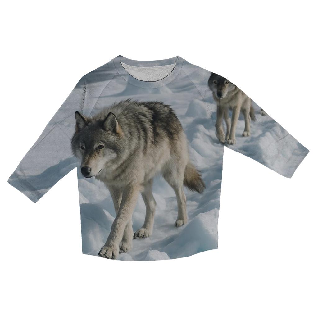 Wolf Pack Moving Along Sea Ice Pressure Ridges stylish quarter sleeve tops
