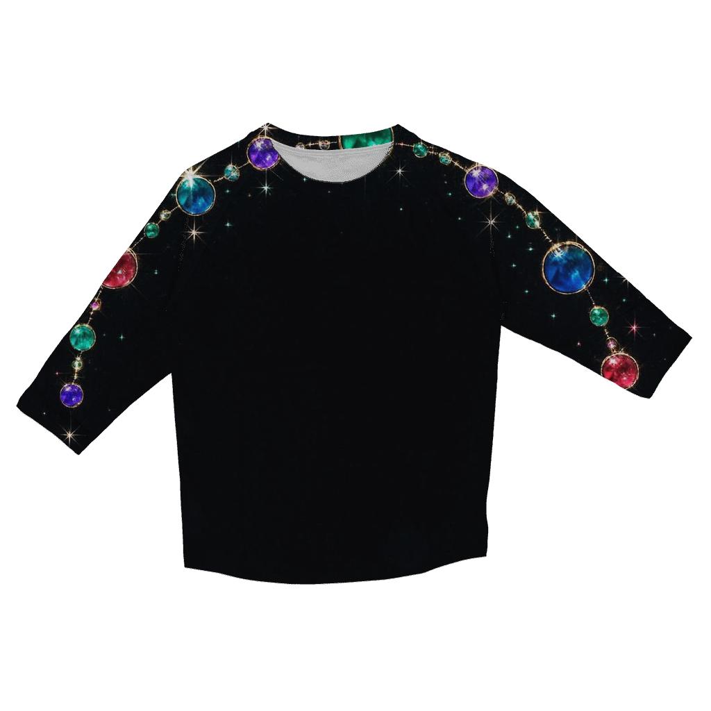 Jewel Constellation Crown trendy 3/4 sleeve tops