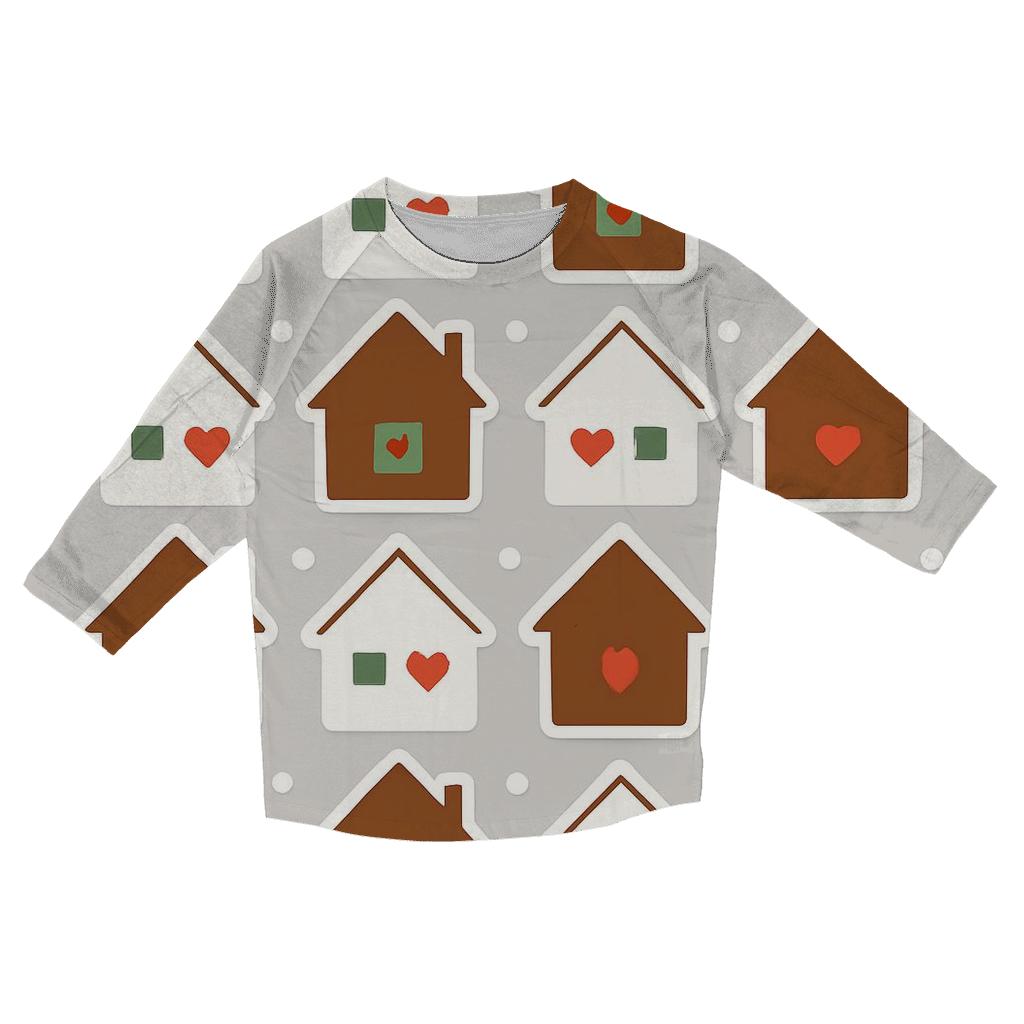 Gingerbread House Icon Grid custom 3/4 sleeve shirts