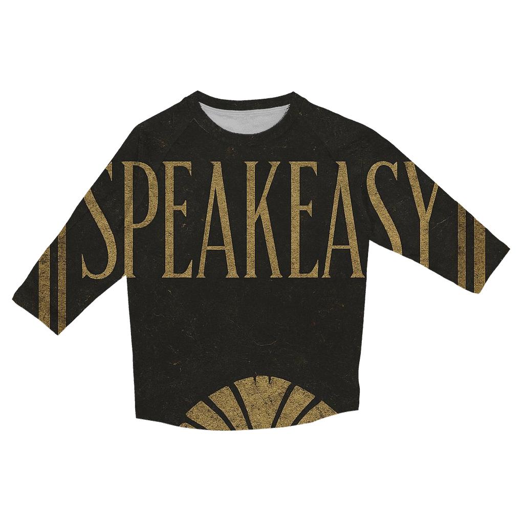 Art Deco 1920s Speakeasy Entrance Sign Graphic fashion 3/4 sleeve shirts