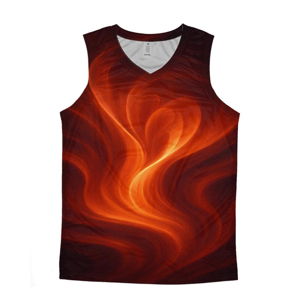 Molten Copper Bloom graphic print tank tops