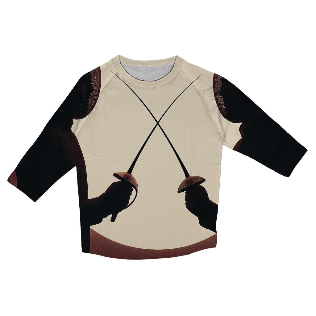 Fencing Eclipse Duel France printed three quarter sleeve shirts