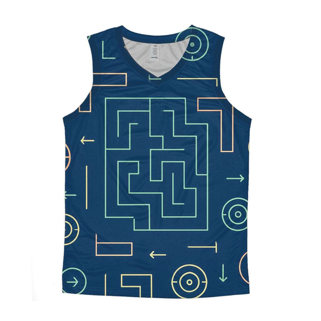 Pastel Laser Tag Blueprint graphic print tank tops