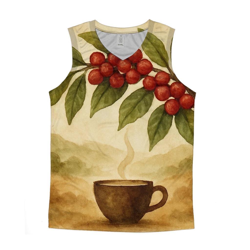 Coffee Cherry Canopy sports performance tank tops