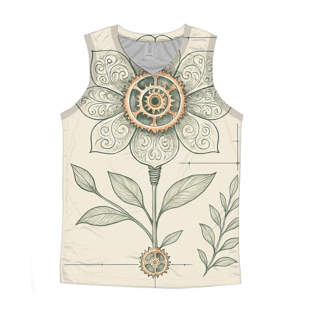 Mechanical Garden Bloom Diagram cotton sleeveless tops