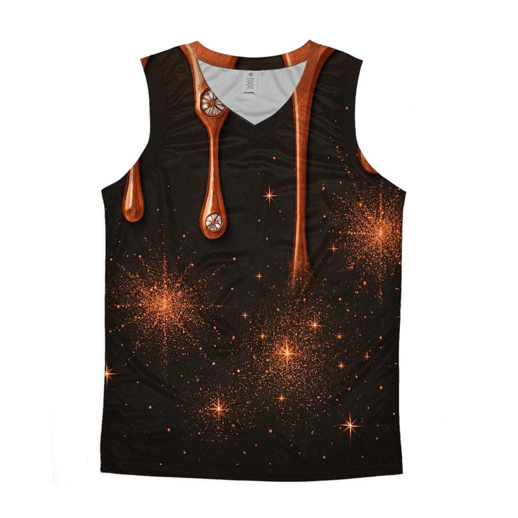 Copper Meteor Dripline cotton sleeveless tops