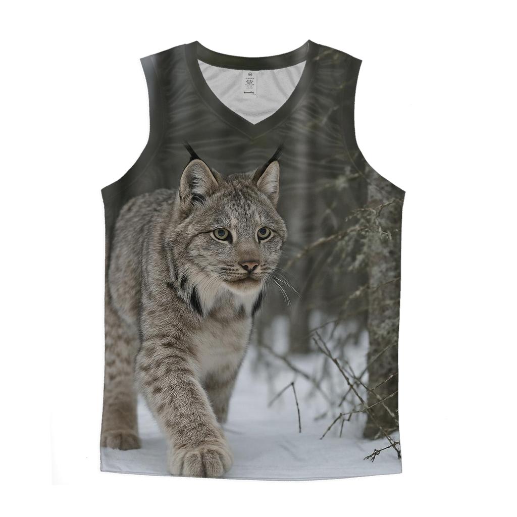 Lichen Drift Lynx In Boreal Snow trendy fitted tank tops