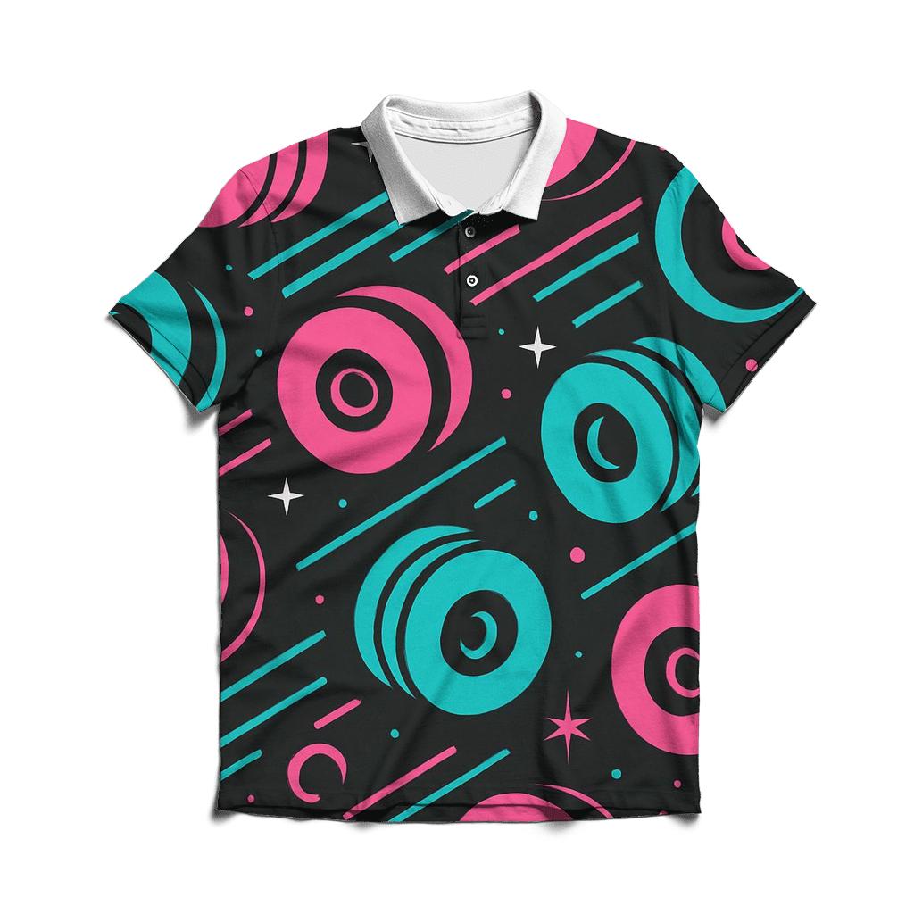 Neon Roller Rink Geometry branded logo polo shirts