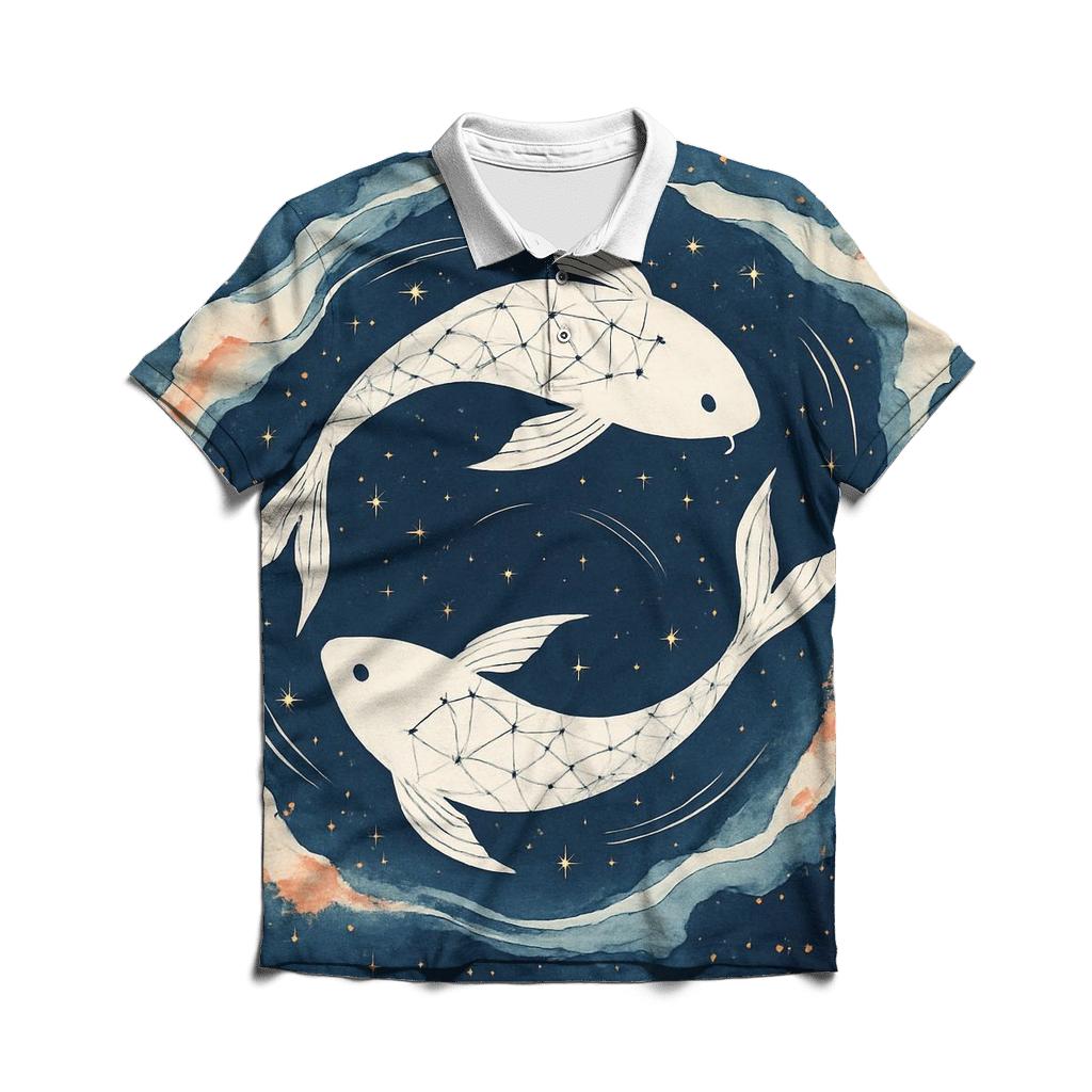 Koi Constellation Ink Flow custom polo shirts