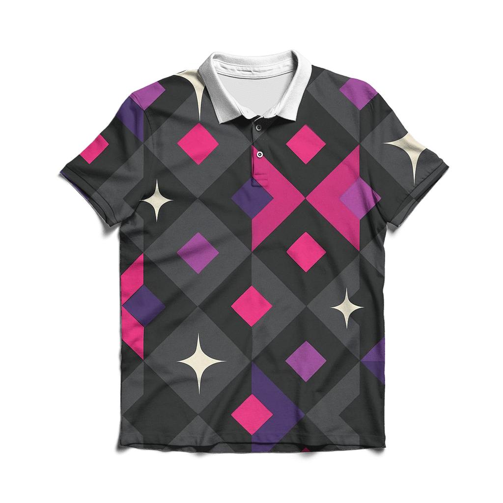 Disco Tile Sparkle Geometry classic pique polos