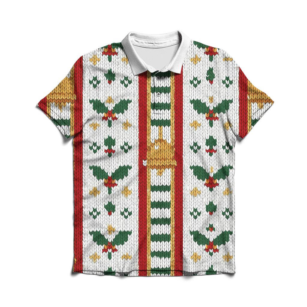 Jingle Bell Ladder Stripe Design personalized polo shirts