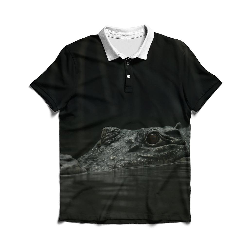 Mangrove Edge Saltwater Crocodile Surface designer slim fit polos