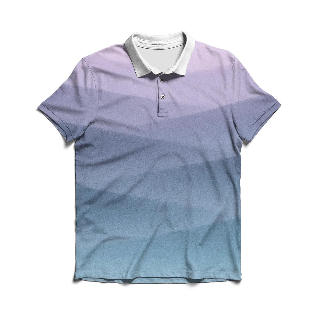 Arctic Twilight Gradient Steps premium cotton polo shirts