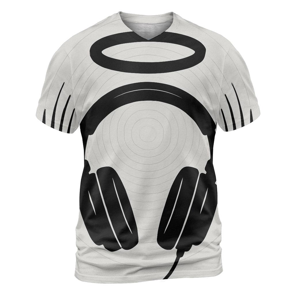 Monochrome Headphone Halo unique graphic print tees