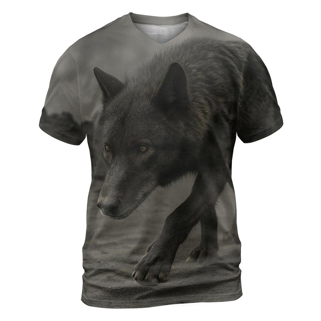 Wolf Prowling Through Volcanic Ash After An Eruption statement graphic shirts
